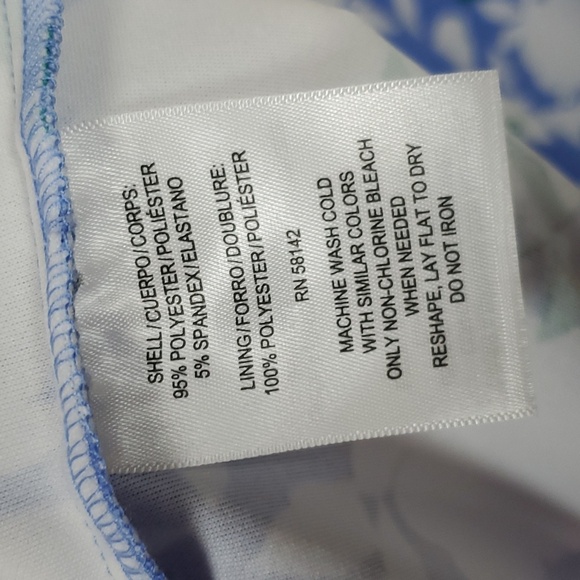 London Times Women's Crewneck Sleeveless A-line Dress ~ Blue Green White - Picture 7 of 10